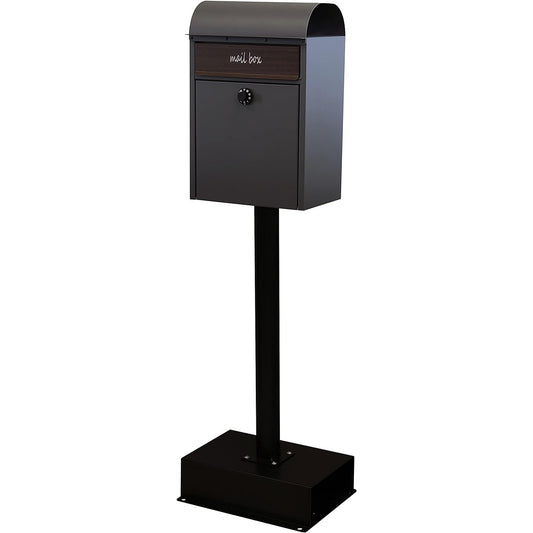 MOJYU Stand Post Gilda Gray SDM-013 Post Mail Box Stylish Mailbox Delivery Box Scandinavian Style with Lock Freestanding Stand High Type Entrance Home Use