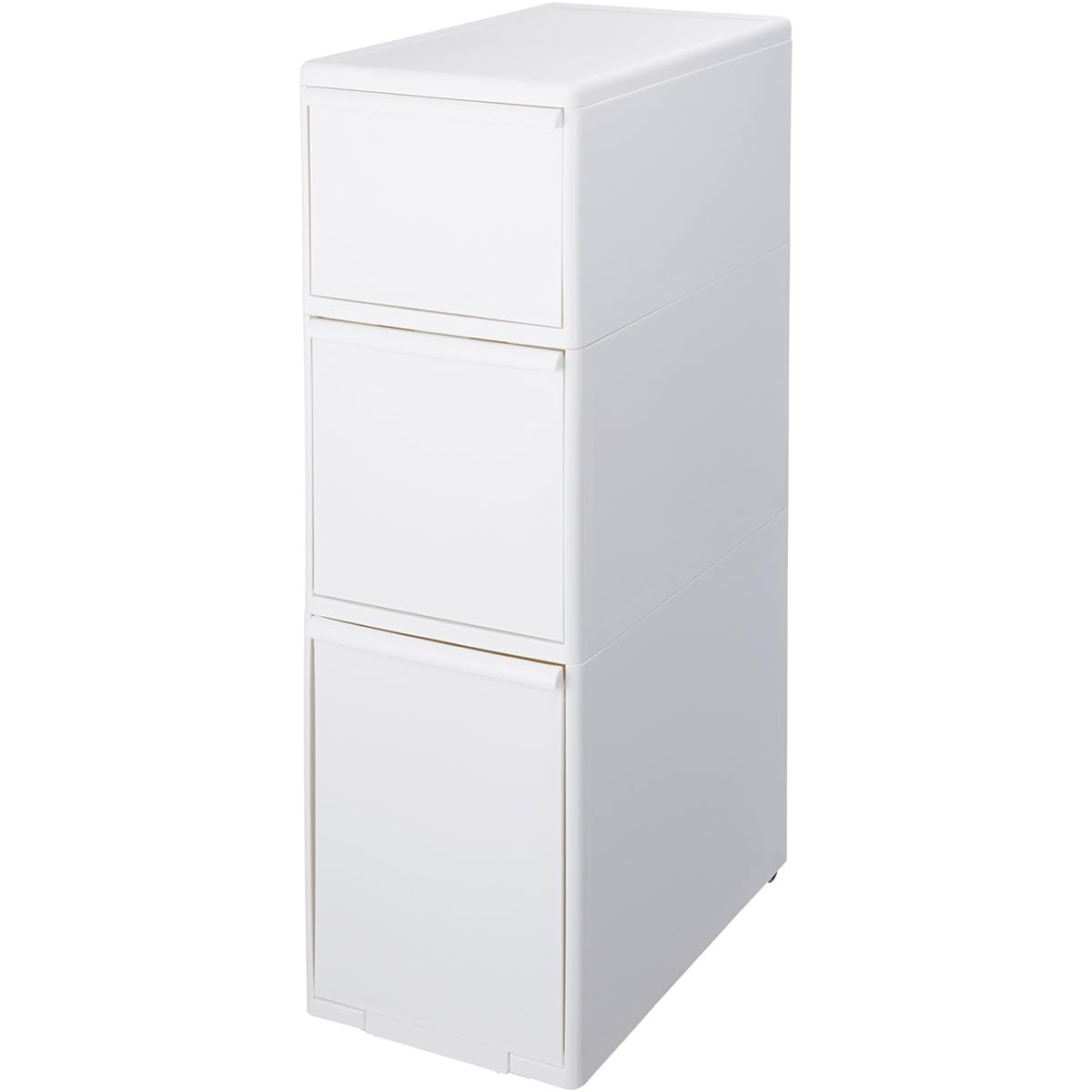 Like-it Kitchen Storage Gap Drawer Wide 3 Tiers Approximately Width 25.5 x Depth 46.5 x Height 82cm All White Made in Japan MS-111DL Dead Space Storage Utilizing Gap Retort Food Storage Retort Curry Disaster Prevention Food Stock