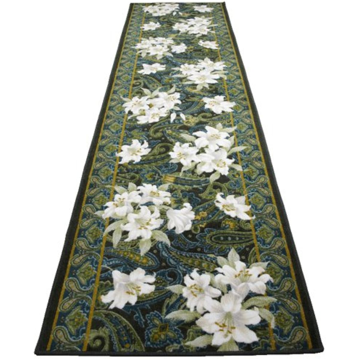 TMK Antibacterial and deodorizing lily pattern hallway mat (80 x 440 cm) Green 3080344