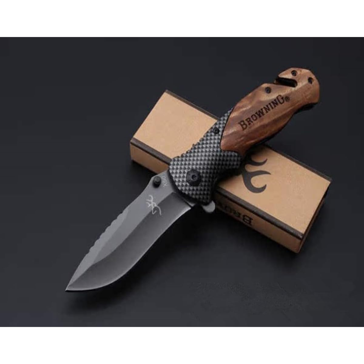 X50 Wood Handle Multi Survival Folding Knife