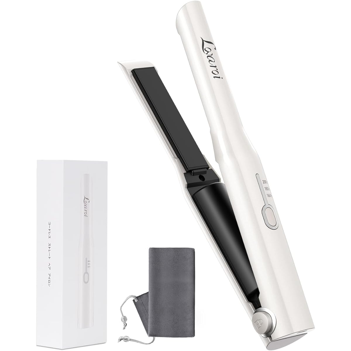 Lovaroi Hair Iron, Straightening Iron, Cordless Hair Iron, Mini Hair Iron, USB Rechargeable, Wireless, 3 Temperature Settings, 2-Way Straight, Curling Iron, Professional Specifications, 220°C, Bangs,
