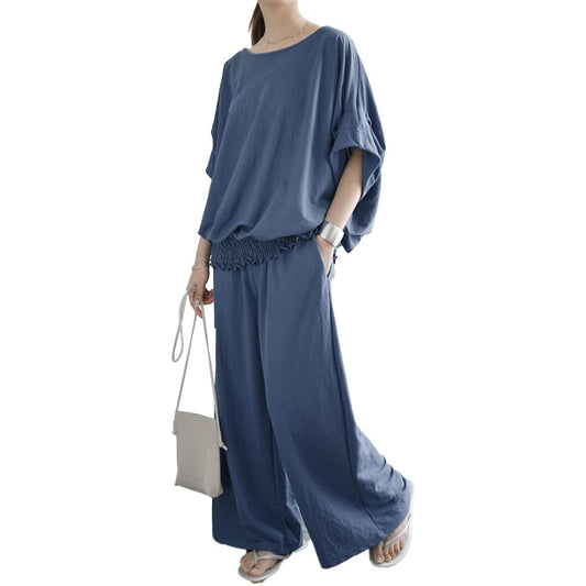 [And It] Cool Touch Wide Pullover x Pants Set (2-piece set)