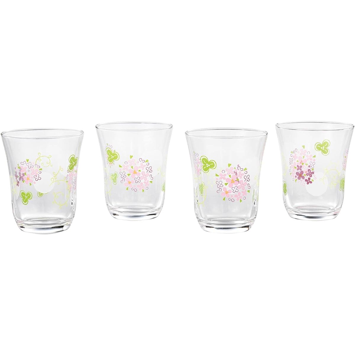 Toyo Sasaki Glass Tumbler Glass Set Decor Line Flower Violet Made in Japan Dishwasher Safe (Sold in Case) Purple 230ml G310-T295 Set of 4 x 16 pieces