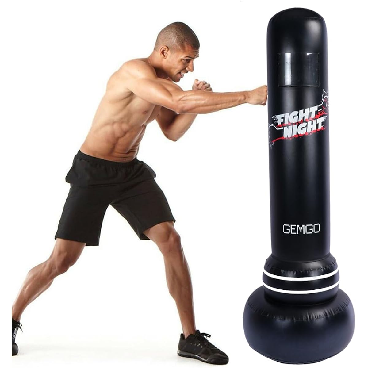 Adult Children's Boxing Bag with Stand, JanTeelGO Children's Boxing Bag, 180 cm, Pocket Design, Thickness 0.4 mm PVC Large Speed Ball - Instant Return Roll for Karate Fitness
