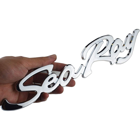 1 x Searay Seray Script Emblem badge 3D character Boat logo nameplate adhesive sticker (chrome)