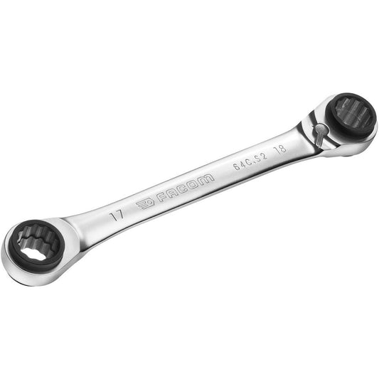 FACOM Ratcheting Multi-Box Wrench Opening Straight Type 16X17-18X19mm 64C.S2