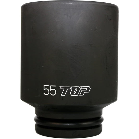 Top (TOP) Deep socket for impact Width across flats 55mm Total length 100mm Hexagonal specification 6 arcmin drive angle PT-655L Tsubame Sanjo Made in Japan