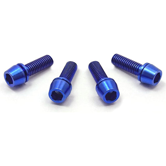 EGWORKS High Strength 64 Titanium Bolt ULTRA-Ti™ for Stem M5/16mm with Washer Sunset Blue (Set of 4)