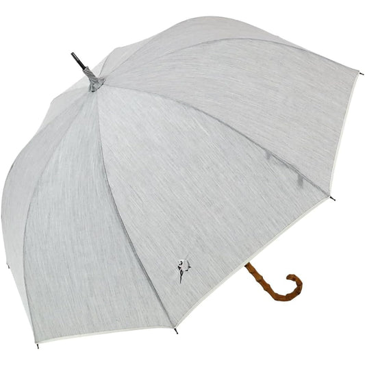 [Chinoiserie Modern] Umbrella, Long Umbrella, Women's Shantung, Large, Deep, Embroidered, Small Bird, Piping