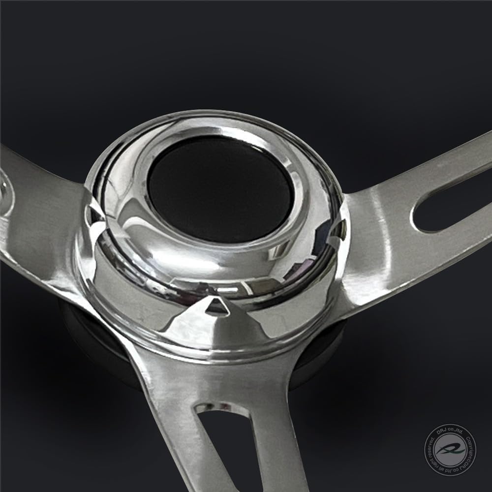 Deporacing Steering Wood Steering 35.5Φ Deep Cone Vintage Style Rivet [D355W]