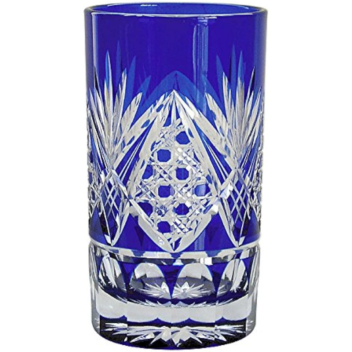 Tajima Glass Octagonal basket/chrysanthemum bottom tumbler Lazuli