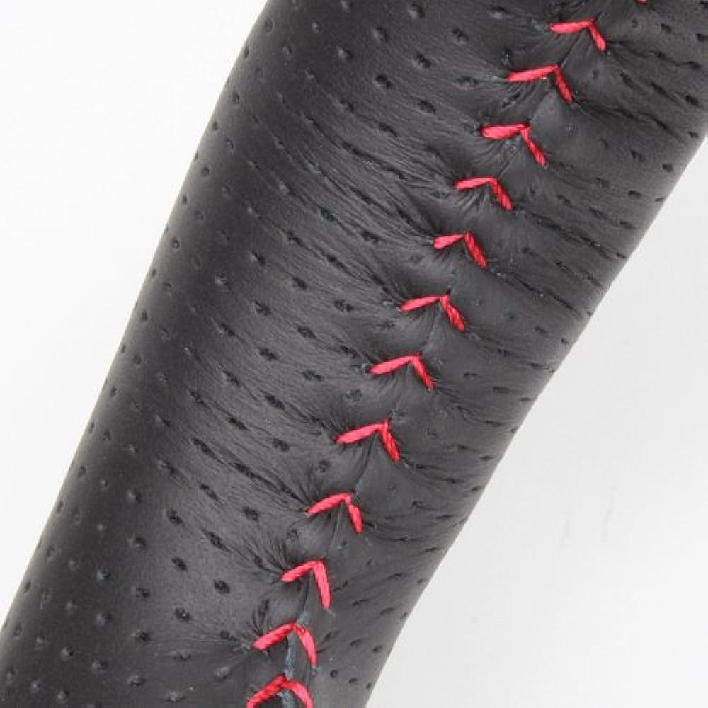 REAL Steering [Crown (200 series)] All leather, red stitching H20-LPB-RD