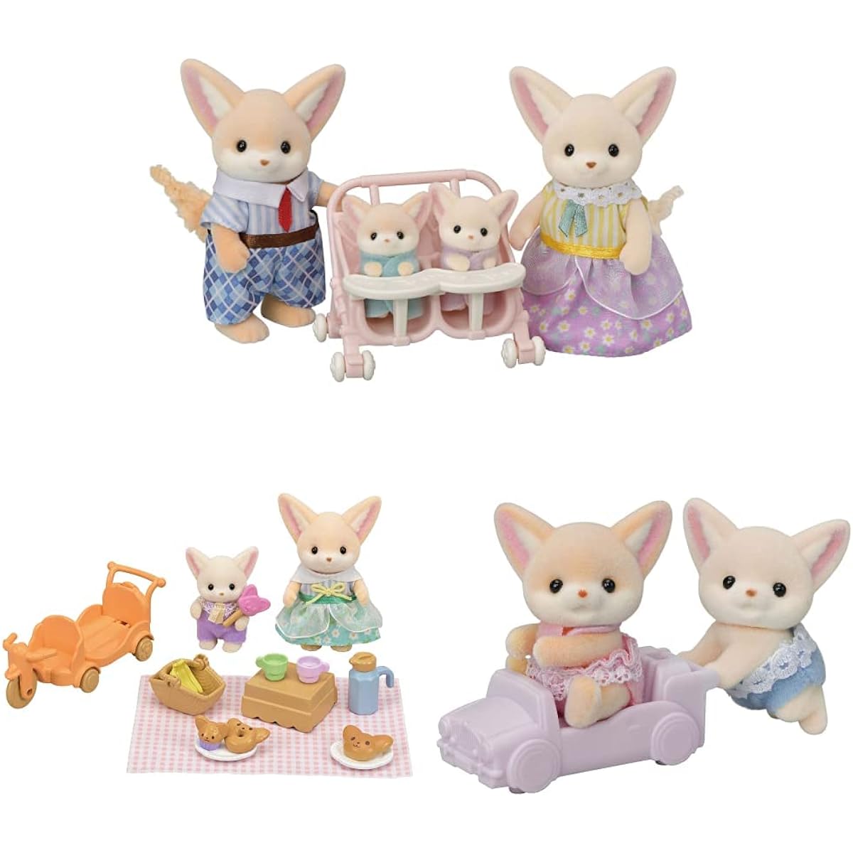 Sylvanian Families Fennec Family + Fennec Twins + Fennec Siblings