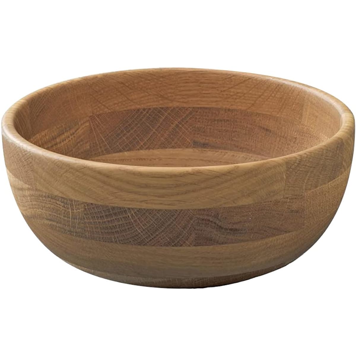 Swanson Shoji Salad Bowl, Wooden Tableware, Natural Wood, Approx. Diameter 20 x Height 8.5cm, Made of oak wood known as high-quality furniture material KPK-008