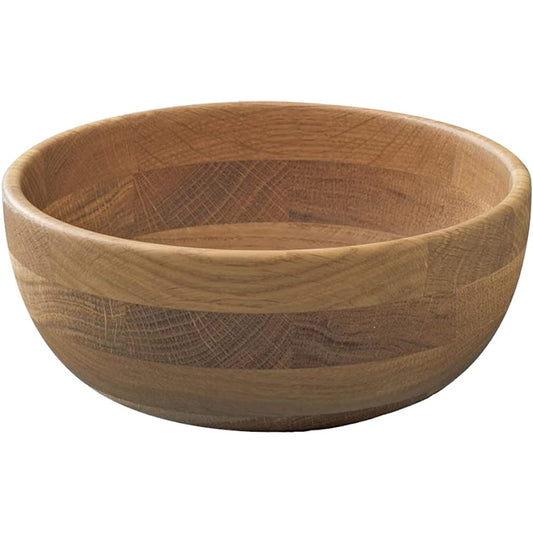 Swanson Shoji Salad Bowl, Wooden Tableware, Natural Wood, Approx. Diameter 20 x Height 8.5cm, Made of oak wood known as high-quality furniture material KPK-008