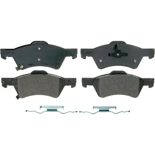 WAGNER QUICKSTOP ZX857 Semi -Metallic Disc Pad Set Pad Mounting Front with bracket