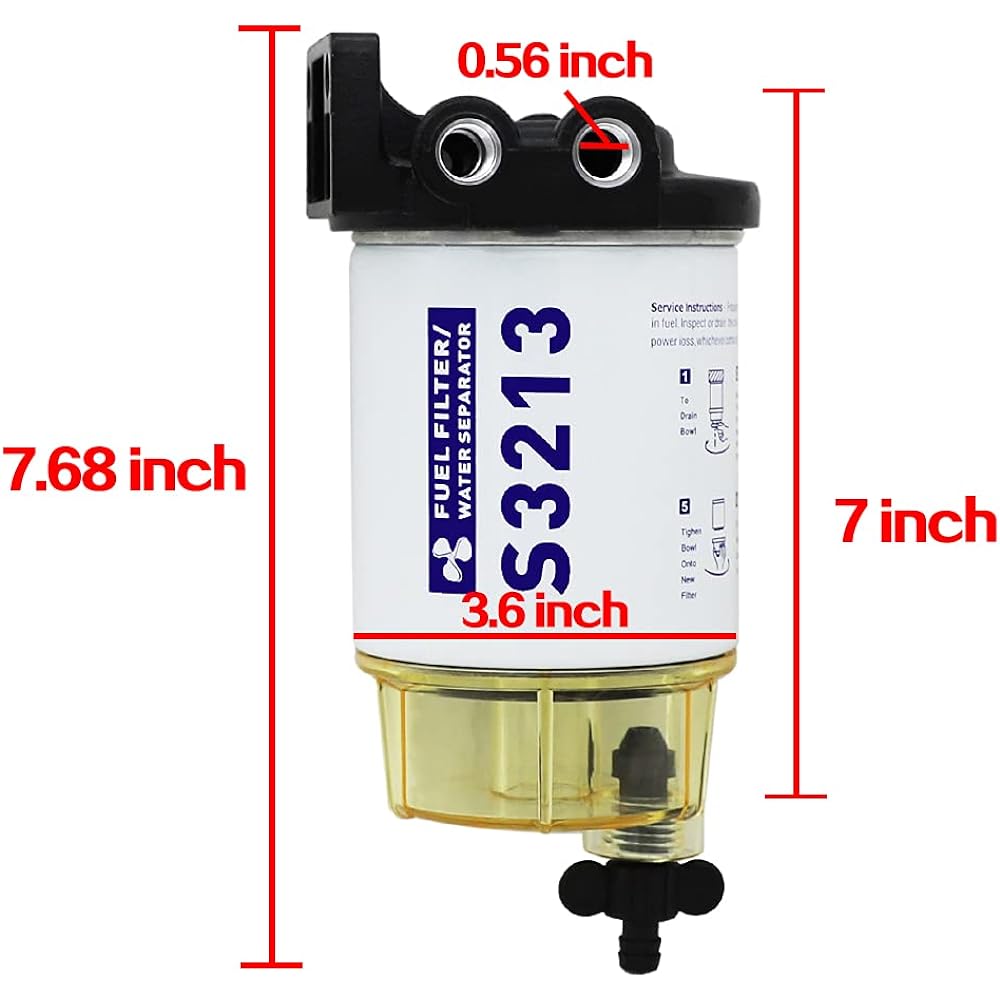 S3213 fuel remedy marine kit 10 micron filter effect 3/8 inch NPT outdoor unit Mercury 35-60494-1, 18-7932-1, 18-17928, 35-8090977