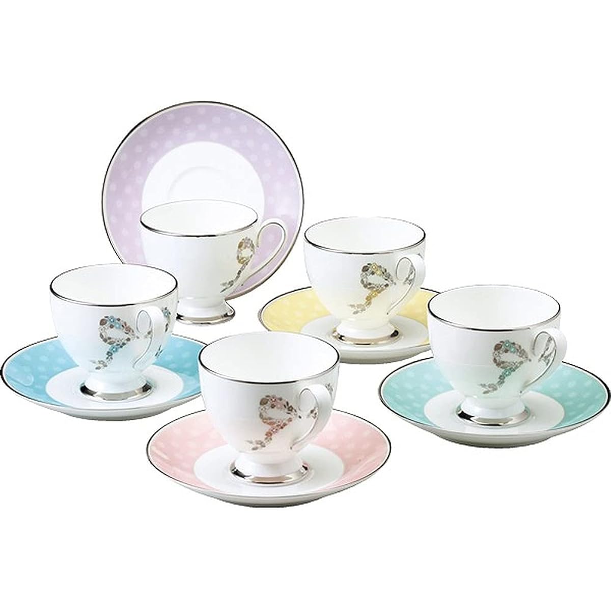NARUMI Cup Saucer Set Felicita! Coffee Assortment 210cc 5 Customer Set 96132-21755P