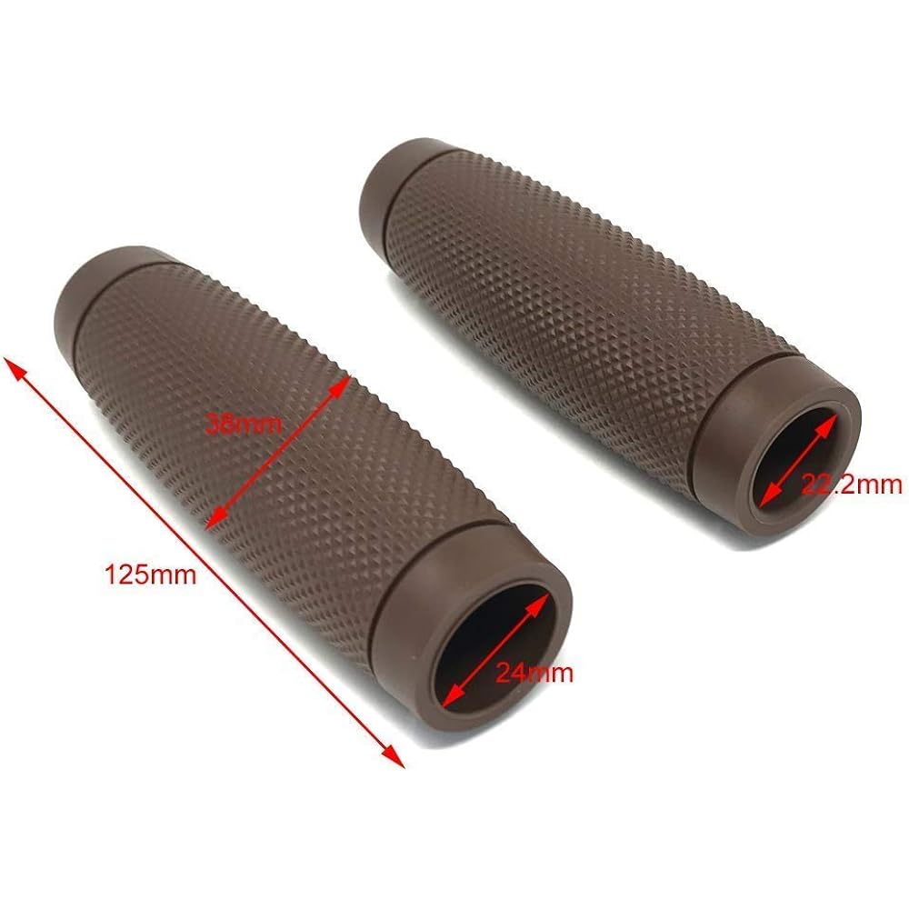 Hand grip with motorcycle rib 22mm (7/8 inch) gray scrambler brat bike soft touch