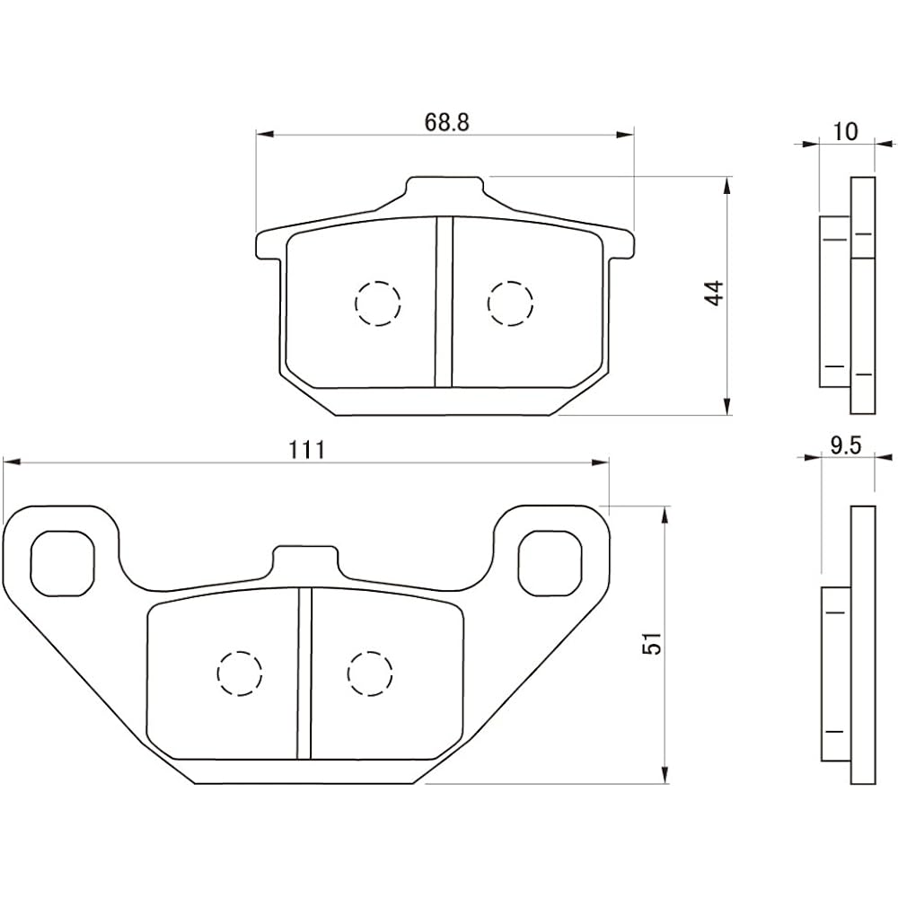 Daytona Motorcycle Brake Pad Red Pad (Semi Metal Pad) GPZ900R [A1-A6] (84-89) GPZ750R (84-86) Eliminator 250 (87-89) etc. 79836 Thread No.: 52