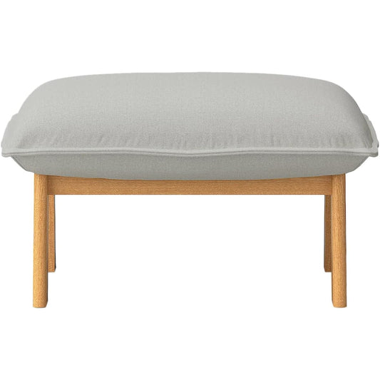 MUJI Cover Heather Light Gray Cotton Canvas High Back Reclining Sofa Ottoman 44617199