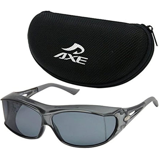 AXE Polarized Overglass SG-605P-SET Smoke x Dark Smoke Sunglasses Case Set