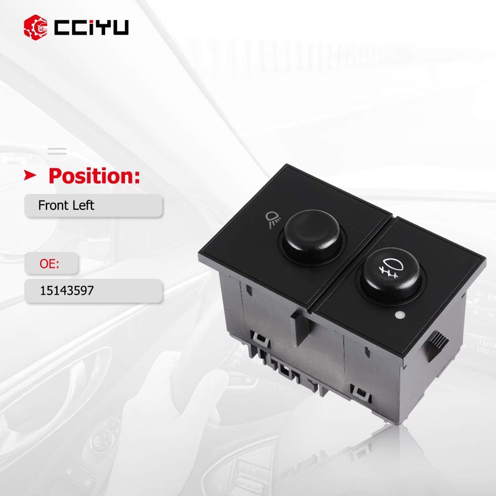 CCIYU Fog Light Cargo Lump Dash Switch Compatible Model: 2003-2006 Cadillac Escalade 2003-2006 Chevrolet Silverado 1500 2500HD 2003-2006 GMC Sierra 1500 2500 2500 25143597