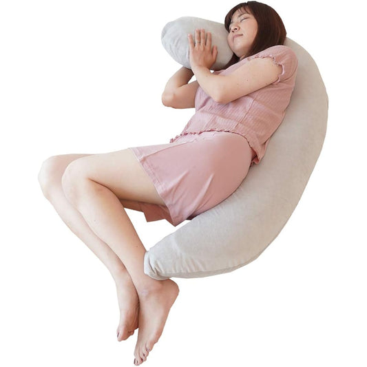 Best Body Pillow [FUARI] Hug Pillow for Pregnant Women with Back Pain, Breastfeeding, Side Sleeping, Stomach Sleeping, Memory Foam, Cotton, Gift, Washable (Hugging Pillow, Greige)