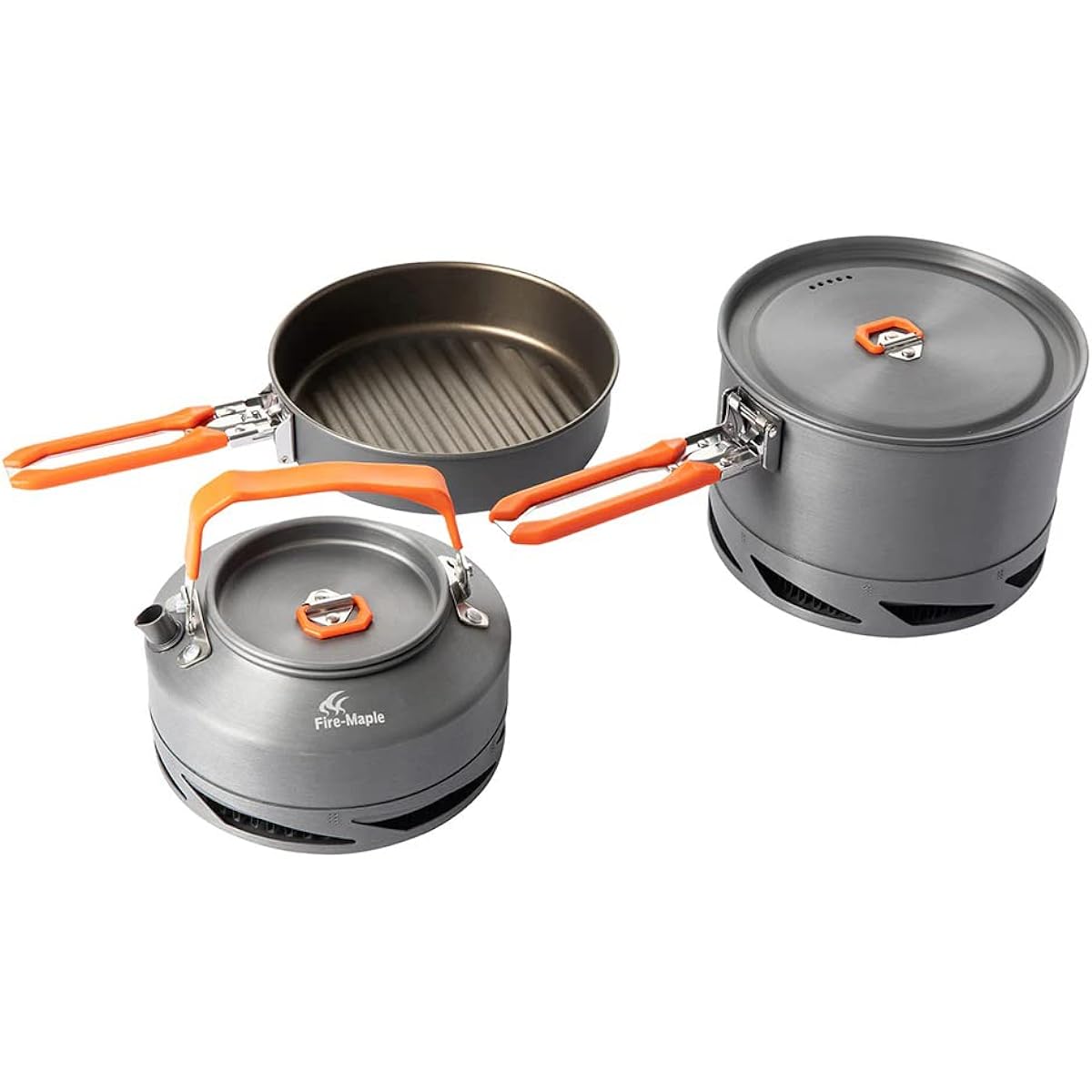 Fire-Maple Aluminum Heat Exchange Kettle Pot Fluorine Coated Frying Pan Set