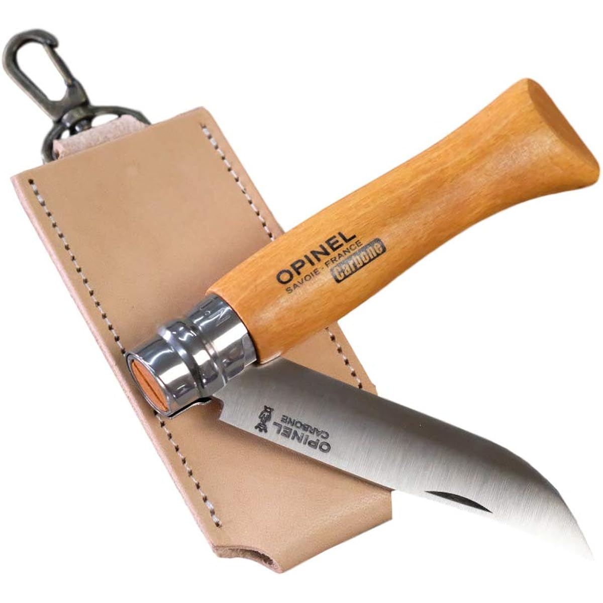 OPINEL knife carbon with case (with leather case no10)