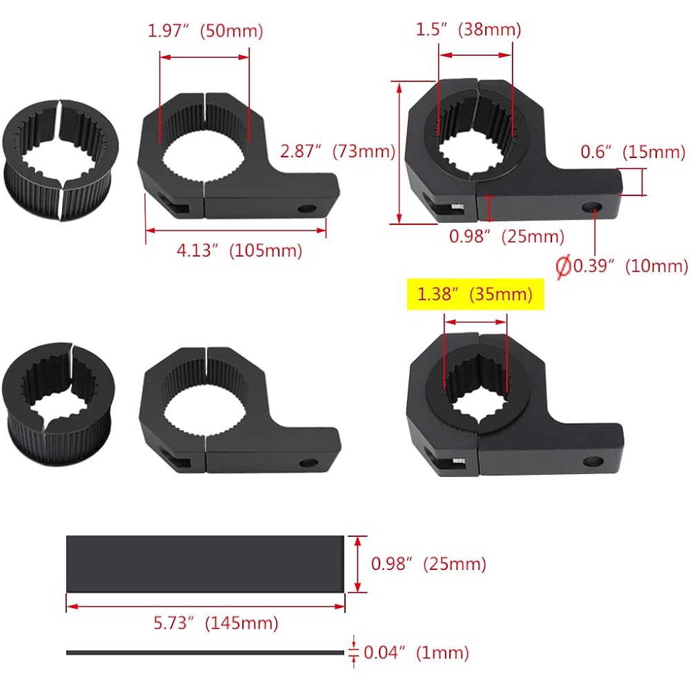 3E 2 1.5 inch 1.75 inch 2 inch 2 inches horizontal bra bar clamp LED light bar mount bracket bracket track jeep off -road SUV UTV ATV ATV ATV ATV bar LED tube clamp roof floors holder
