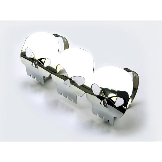 Chrome Skull Exhaust Header Heat Shield Retro Cruiser Custom Project Bike