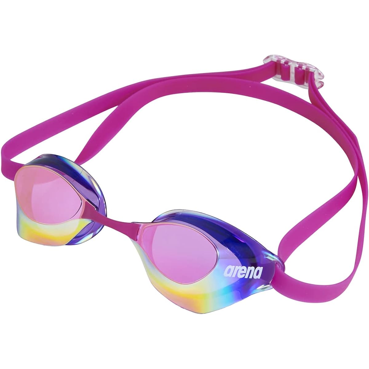 [FINA Approved] arena Swimming Goggles for Racing Unisex [Aqua Force Swift] Free Size Mirror Lens No Cushion UV Protection AGL-130M