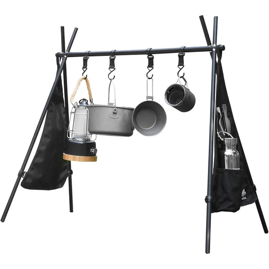 M.O.L Camping Hanger Rack S MOL-G309 (with rack pocket/with 4 hooks/with storage bag)