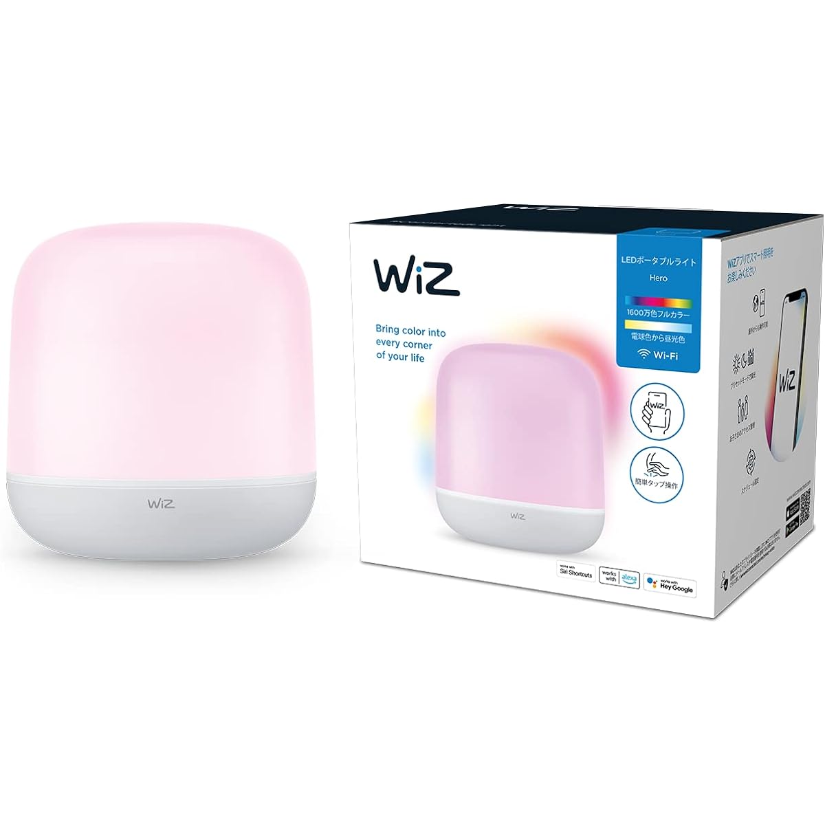 WiZ Smart Light Table Lamp [Equipped with Wi-Fi Sensing Function] Indirect Lighting Table Light Night Light Bedside Lamp Light LED Light Lighting Compatible with Google Home IFTTT Siri SmartThings [Genuine Japanese Product] WiZ Table Light Hero Wi-Fi Con