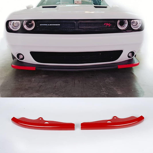 VOODONALA Front Bumper Lip Lip Stpt Tector Cover Replacement Parts 2015-2020 DODGE CHALLENGER SRT Helcat Not for wide body (red, 2 pieces)