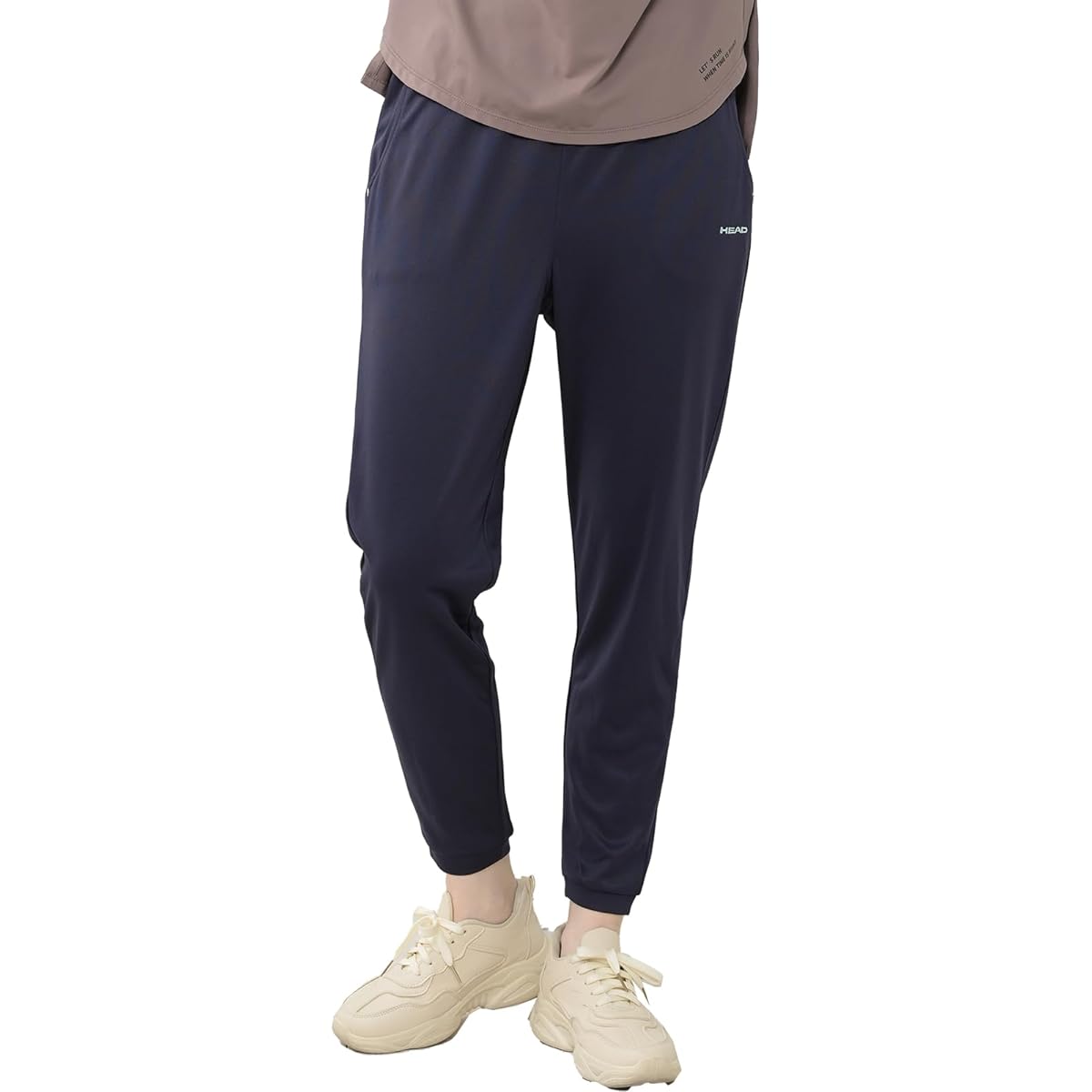 [JANJAM] Large Size Women's Jogger Pants Elastic Waist 10 Minute Length UV Protection Sportswear Bottoms HEAD