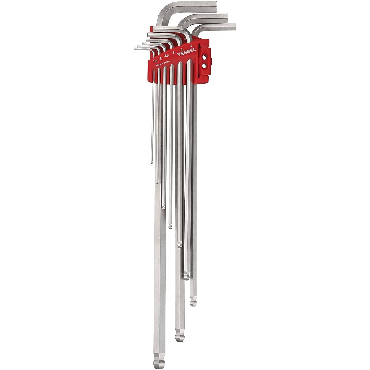 VESSEL Hexagonal bar ball point L type wrench set of 9 extra long type 8309BP-XL