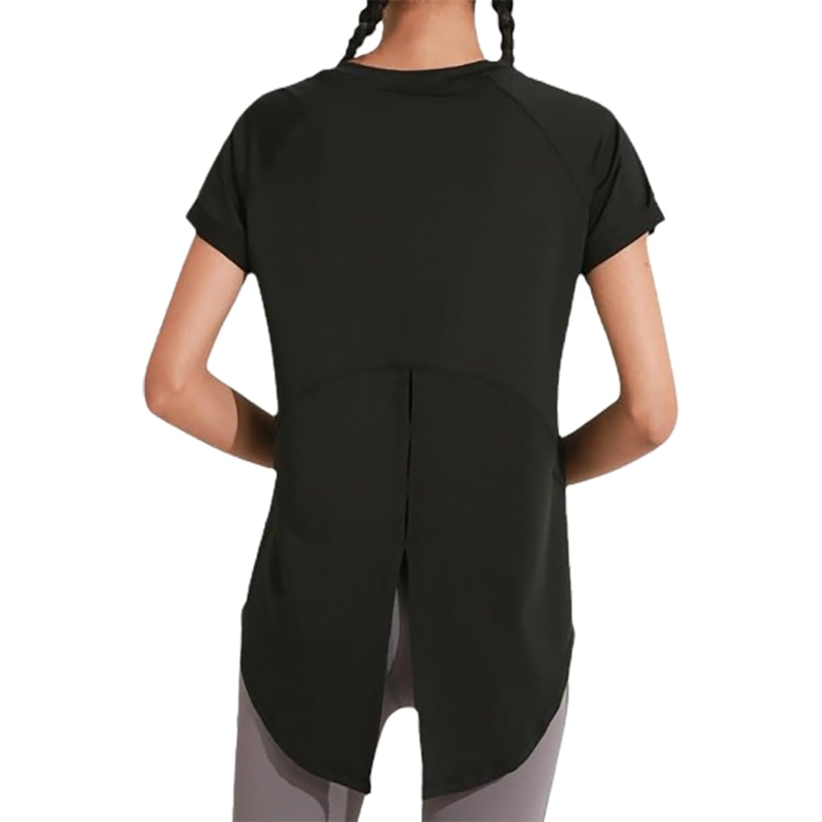 [and-L] Women's Yoga Wear, Tops, Short Sleeve T-Shirt, Yoga Shirt, Open Back, Sports, Fitness, Gym, Dance, Sweat Absorbent, Quick Drying, Body Covering, Open Back, Bowknot