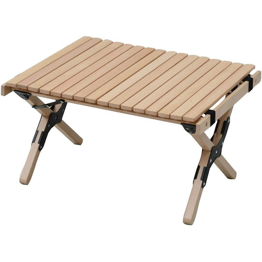 [Campers Collection Yamazen] Natural roll top table WFT-6045 Beige Body size: Width 64 x Depth 45 x Height 35cm