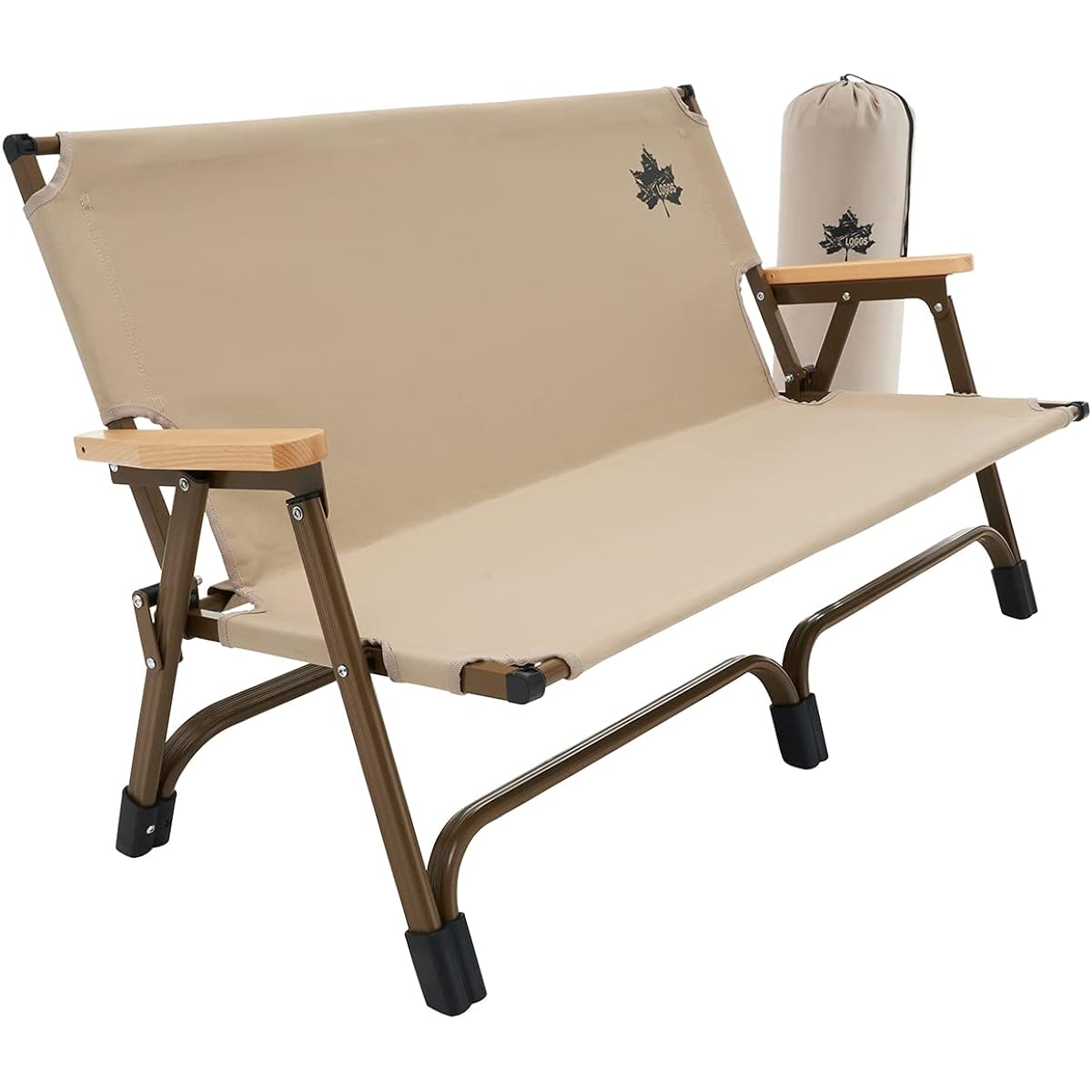 LOGOS Tradcanvas Portable Assem Chair for2 73173165 Beige (approx.) Width 110.5 x Depth 55.5 x Height 61.5 cm (sitting height 28 cm)