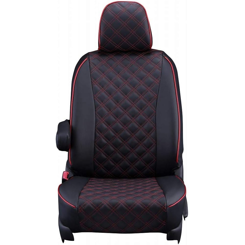 Clazzio Seat Cover All Seats Set Delica Mini R5(2023)/5~ / EK Cross Space R2(2020)/4~R5(2023)/5 B34A / B35A / B37A / B38A Clazzio Quilting Black x Red Stitch EM-7514 [15EMA7514D]