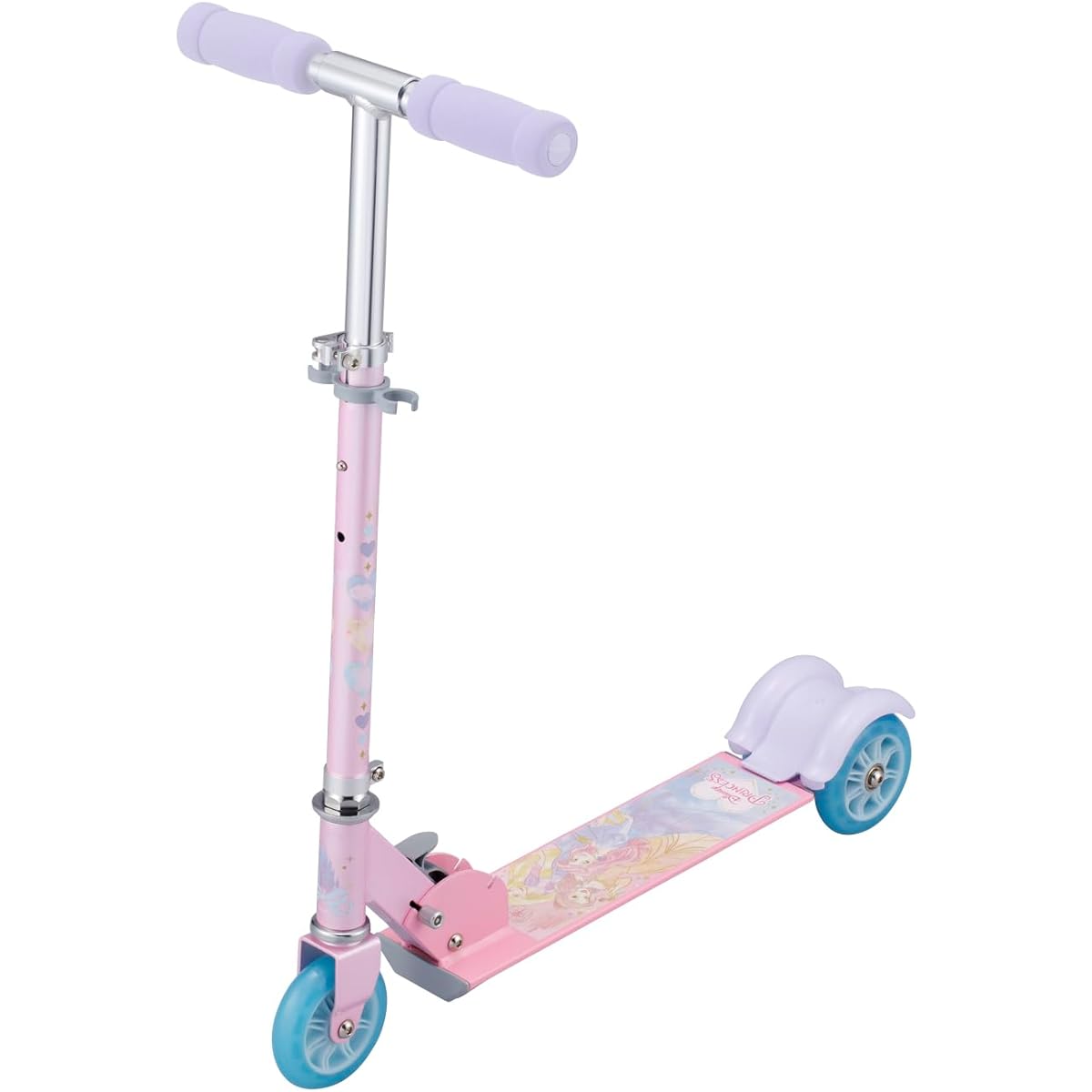 [Official] Ides Kick Scooter Kickboard Disney Foldable Compact with Foot Brake for Children (Disney Princess)