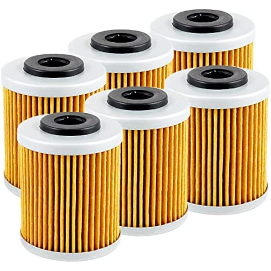 Motorcycle Oil Filter SX XC EXC EXC-G SXF XCW XCG SMR SXS SMS MXC Racing 250 400 450 520 525 540 560 2000-2008 (Updated Accessories) (Color: 6pcs-yellow)