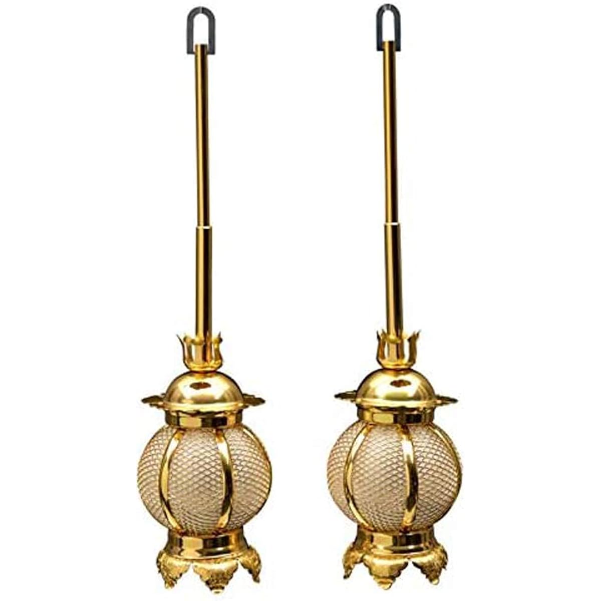 [Hiruta Buddhist Fittings Store] [Includes LED wiring set] Hanging lantern, round shape, light alloy, electrical equipment, 1 pair, small size