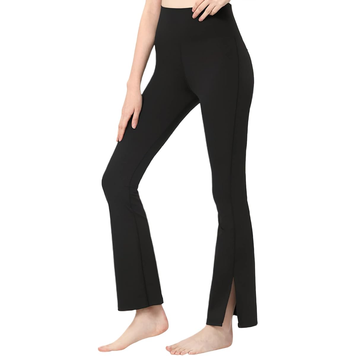 [VeroMan] Flare Pants Yoga Flare Leggings Women's Loose Slit ppi-lef30