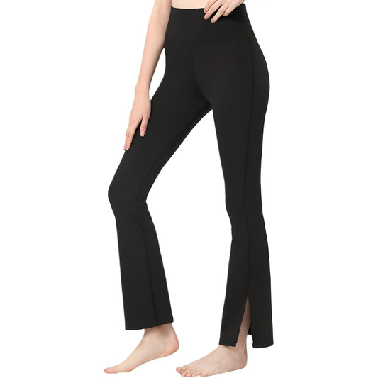 [VeroMan] Flare Pants Yoga Flare Leggings Women's Loose Slit ppi-lef30