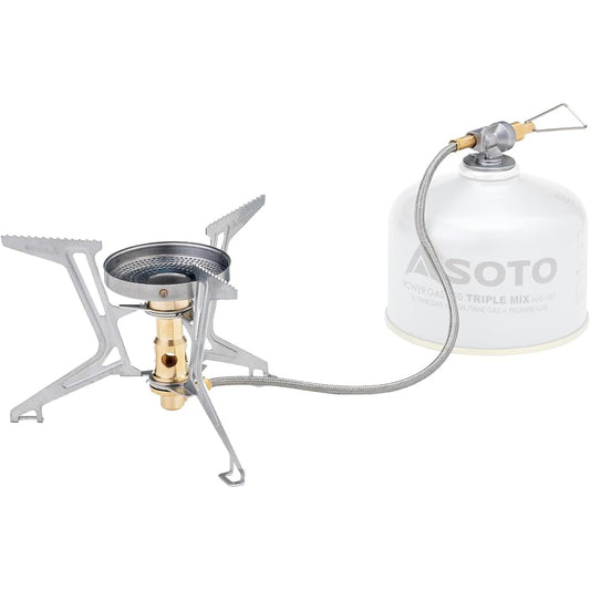 [SOTO] Made in Japan Single Burner Equipped with Micro Regulator (High Firepower/Wind Resistant) Comfortable with High Calorific Value (Fuel Saving) Compact Storage (Lightweight) Separate Type Micro Regulator Stove FUSION Trek SOD-331 Silver