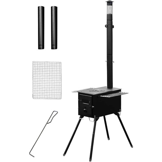 M.O.L Wood Stove Square MOL-W100 (with grill function) Iron Black