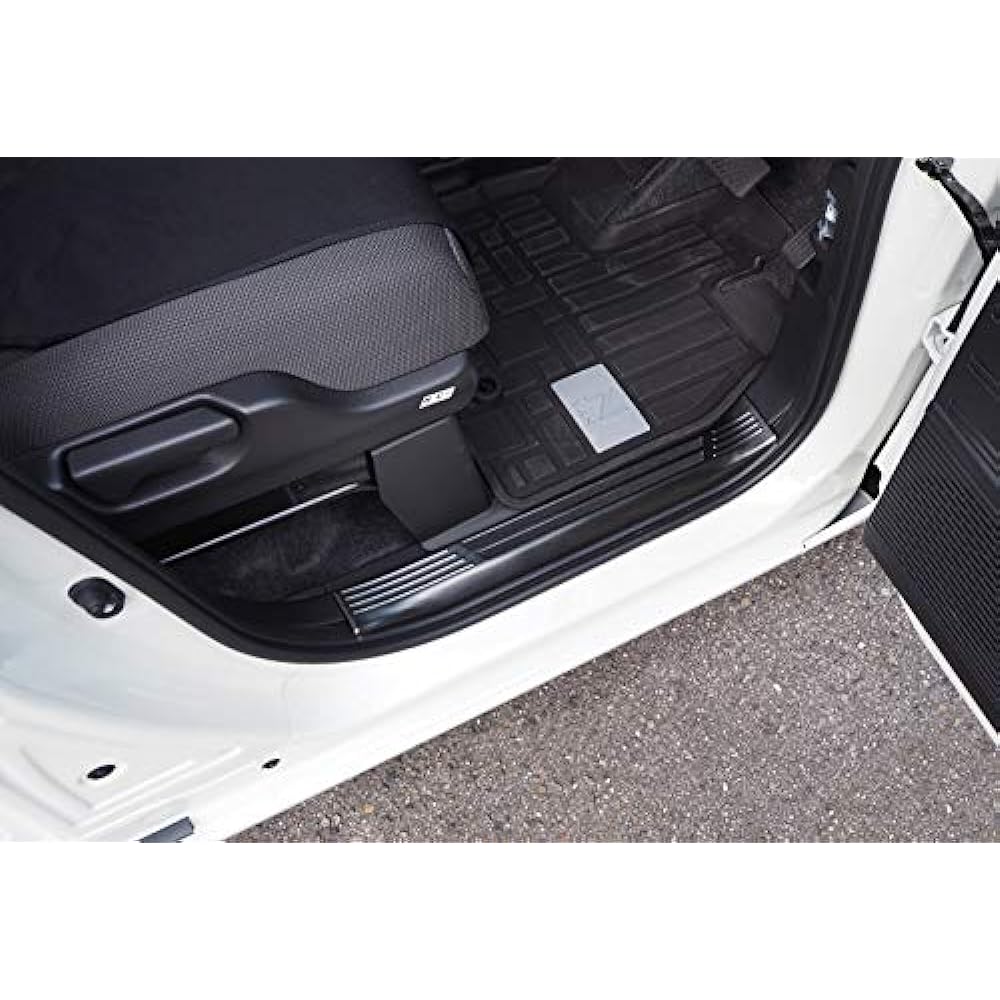 SAMURAI PRODUCED HONDA N-VAN Exclusive Scuff Plate Side Step Inside Non-Slip Front Rear Set 4P Black Hairline